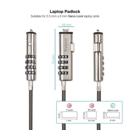 Cable de Seguridad Tipo NANO para Portátiles TooQ TQCLKC0035-G/ 1.5m Cable de Seguridad Tipo NANO para Portátiles TooQ TQCLKC0035-G/ 1.5m