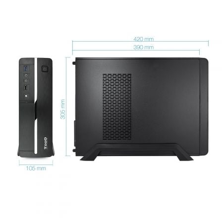 Caja Sobremesa Slim TooQ TQC-3005U3 con Fuente 500W Caja Sobremesa Slim TooQ TQC-3005U3 con Fuente 500W