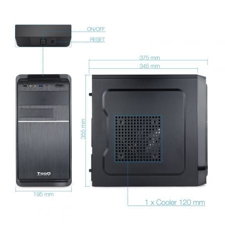 Caja Minitorre TooQ TQC-4735U3C-B con Fuente 500W Caja Minitorre TooQ TQC-4735U3C-B con Fuente 500W