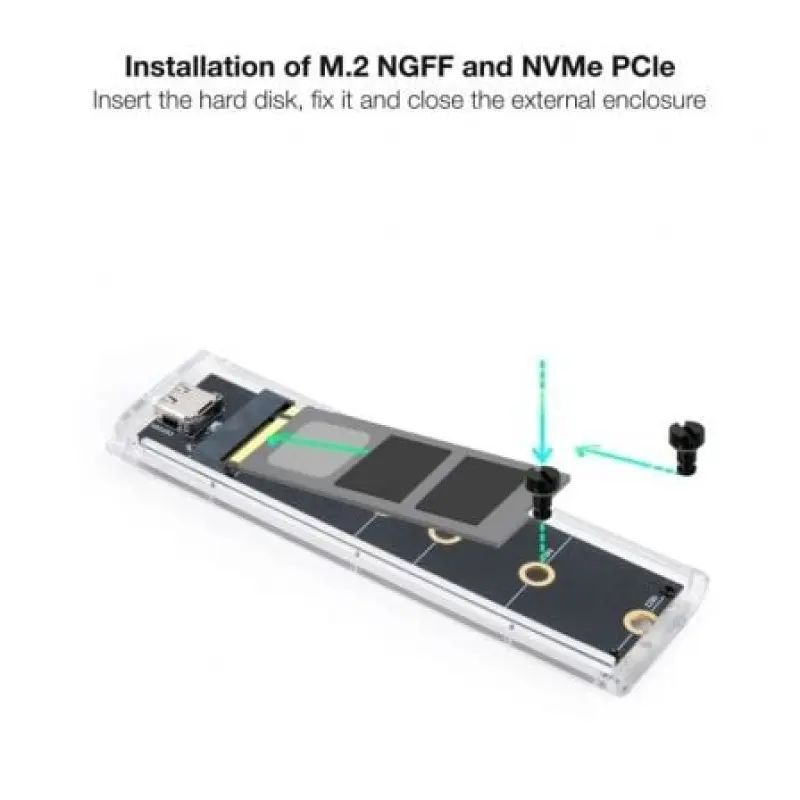Caja Externa para Disco SSD M.2 NVMe TooQ TQE-2200/ USB 3.2/ Sin tornillos Caja Externa para Disco SSD M.2 NVMe TooQ TQE-2200/ USB 3.2/ Sin tornillos