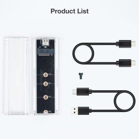 Caja Externa para Disco SSD M.2 NVMe TooQ TQE-2200/ USB 3.2/ Sin tornillos Caja Externa para Disco SSD M.2 NVMe TooQ TQE-2200/ USB 3.2/ Sin tornillos