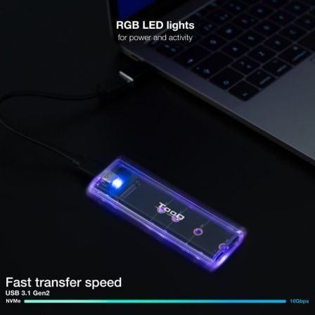 Caja Externa para Disco SSD M.2 NVMe TooQ TQE-2200/ USB 3.2/ Sin tornillos Caja Externa para Disco SSD M.2 NVMe TooQ TQE-2200/ USB 3.2/ Sin tornillos