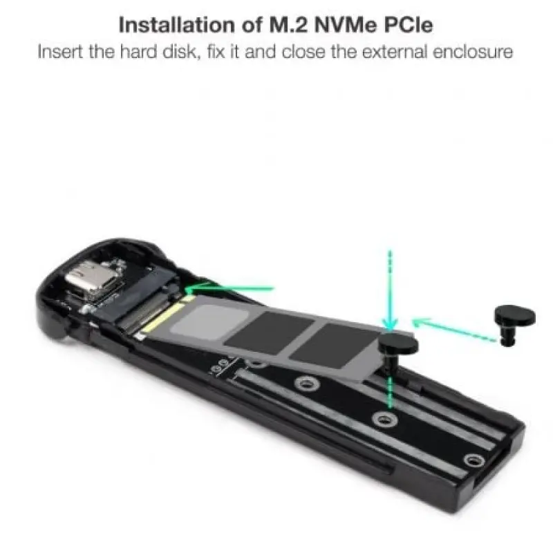 Caja Externa para Disco SSD M.2 NVMe TooQ TQE-2201BL/ USB 3.1 Gen2/ Sin tornillos Caja Externa para Disco SSD M.2 NVMe TooQ TQE-2201BL/ USB 3.1 Gen2/ Sin tornillos
