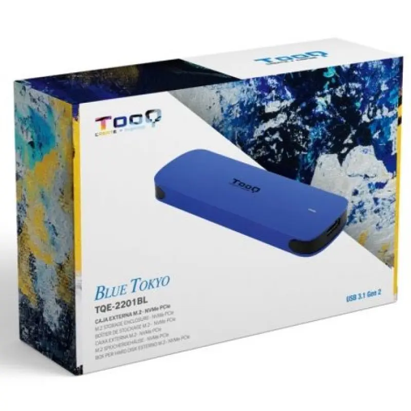 Caja Externa para Disco SSD M.2 NVMe TooQ TQE-2201BL/ USB 3.1 Gen2/ Sin tornillos Caja Externa para Disco SSD M.2 NVMe TooQ TQE-2201BL/ USB 3.1 Gen2/ Sin tornillos
