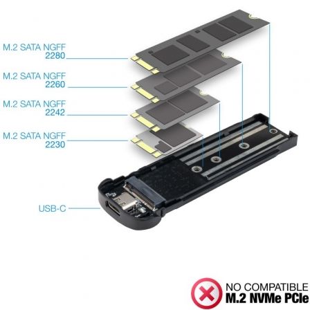 Caja Externa para Disco SSD M.2 TooQ TQE-2202BR/ USB 3.1 Gen2/ Sin tornillos Caja Externa para Disco SSD M.2 TooQ TQE-2202BR/ USB 3.1 Gen2/ Sin tornillos