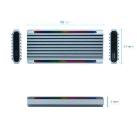 Caja Externa para Disco SSD M.2 NVMe TooQ TQE-2221G/ USB 3.1 Gen2/ Sin tornillos Caja Externa para Disco SSD M.2 NVMe TooQ TQE-2221G/ USB 3.1 Gen2/ Sin tornillos