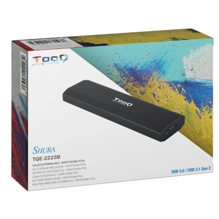 Caja Externa para Disco SSD M.2 NVMe TooQ TQE-2223B/ USB 3.2/ Sin tornillos Caja Externa para Disco SSD M.2 NVMe TooQ TQE-2223B/ USB 3.2/ Sin tornillos