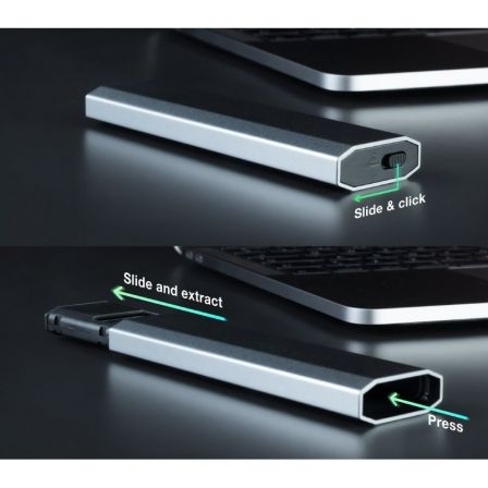 Caja Externa para Disco SSD M.2 NVMe TooQ TQE-2223G/ USB 3.2/ Sin tornillos Caja Externa para Disco SSD M.2 NVMe TooQ TQE-2223G/ USB 3.2/ Sin tornillos