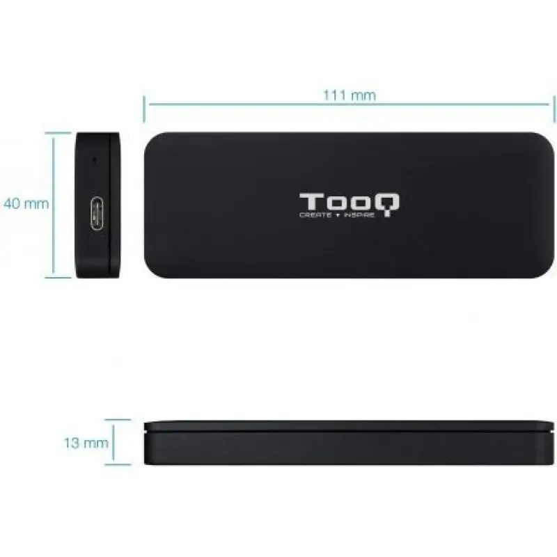Caja Externa para Disco SSD M.2 NVMe TooQ TQE-2280B/ USB 3.1/ Sin tornillos Caja Externa para Disco SSD M.2 NVMe TooQ TQE-2280B/ USB 3.1/ Sin tornillos