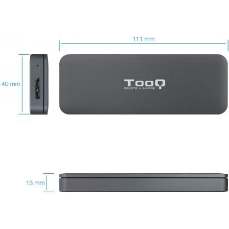 Caja Externa para Disco SSD M.2 SATA TooQ TQE-2281G/ USB 3.0/ Sin tornillos Caja Externa para Disco SSD M.2 SATA TooQ TQE-2281G/ USB 3.0/ Sin tornillos