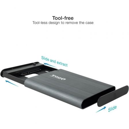 Caja Externa para Disco Duro de 2.5' TooQ TQE-2503G/ USB 3.1/ Sin Tornillos Caja Externa para Disco Duro de 2.5' TooQ TQE-2503G/ USB 3.1/ Sin Tornillos