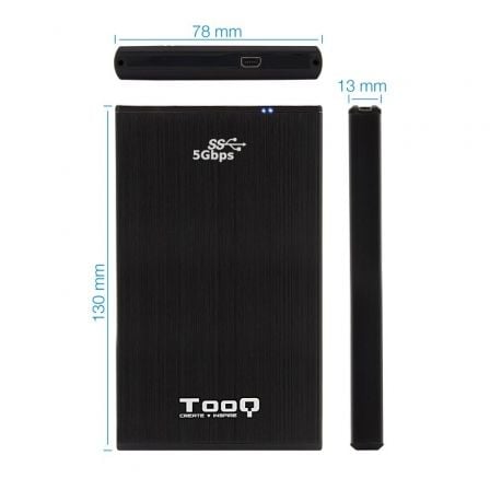 Caja Externa para Disco Duro de 2.5' TooQ TQE-2522B/ USB 3.1 Caja Externa para Disco Duro de 2.5' TooQ TQE-2522B/ USB 3.1