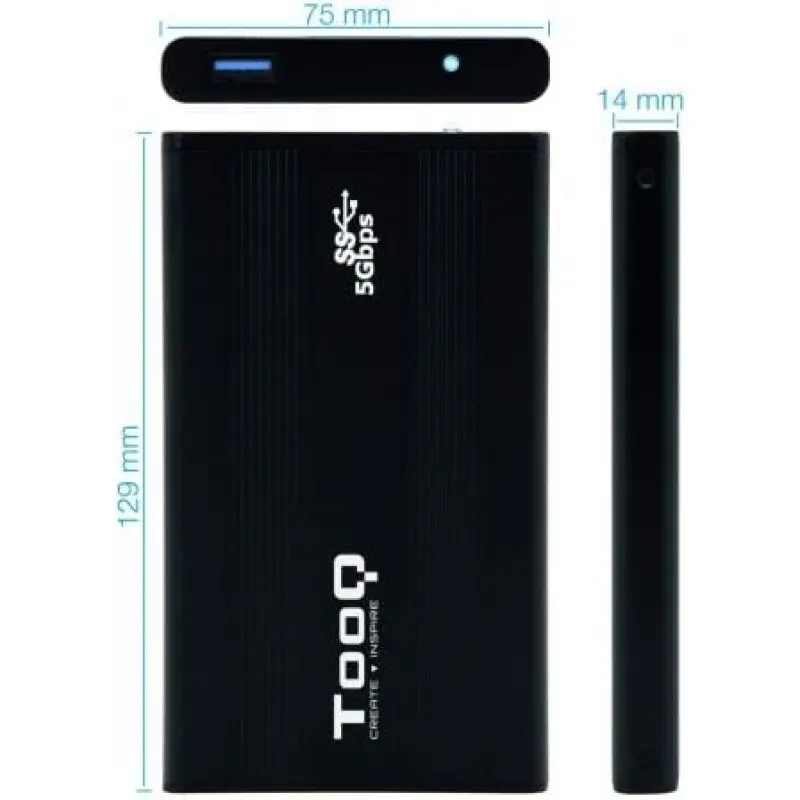 Caja Externa para Disco Duro de 2.5' TooQ TQE-2524B/ USB 3.1 Caja Externa para Disco Duro de 2.5' TooQ TQE-2524B/ USB 3.1