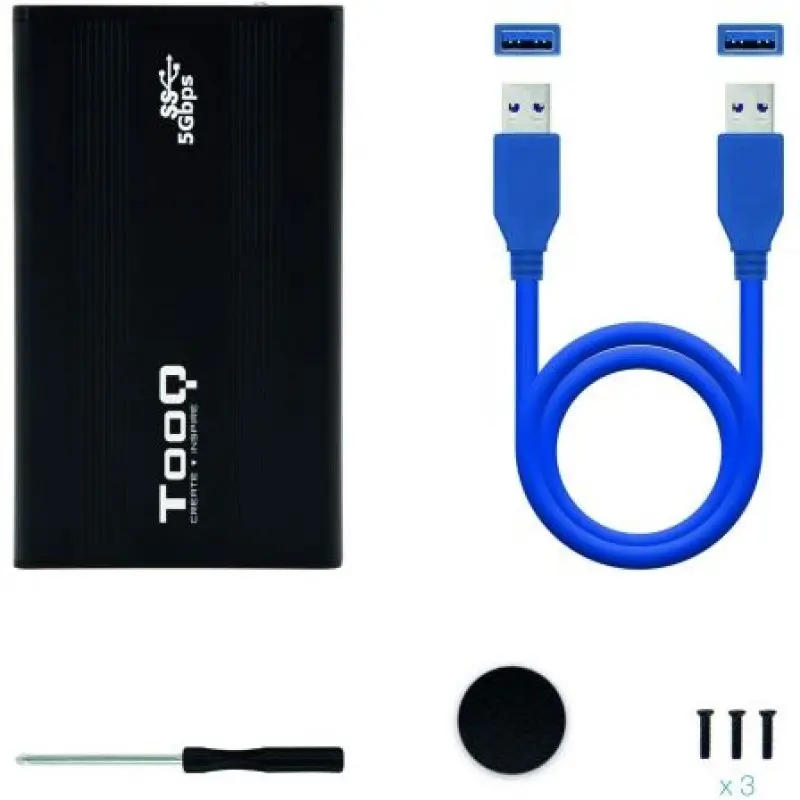Caja Externa para Disco Duro de 2.5' TooQ TQE-2524B/ USB 3.1 Caja Externa para Disco Duro de 2.5' TooQ TQE-2524B/ USB 3.1