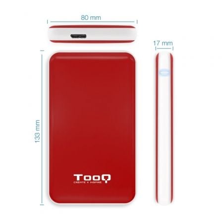 Caja Externa para Disco Duro de 2.5' TooQ TQE-2528R/ USB 3.1/ Sin tornillos Caja Externa para Disco Duro de 2.5' TooQ TQE-2528R/ USB 3.1/ Sin tornillos