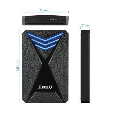 Caja Externa Gaming para Disco Duro de 2.5' TooQ TQE-2550BL/ USB 3.1/ Sin tornillos Caja Externa Gaming para Disco Duro de 2.5' TooQ TQE-2550BL/ USB 3.1/ Sin tornillos