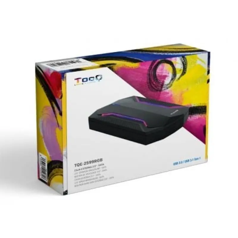Caja Externa Gaming para Disco Duro de 2.5' TooQ TQE-2599RGB/ USB 3.1/ Sin tornillos Caja Externa Gaming para Disco Duro de 2.5' TooQ TQE-2599RGB/ USB 3.1/ Sin tornillos