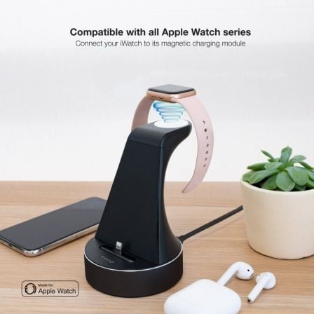 Base de Carga Inalámbrica para Apple Watch y iPhone TooQ TQCD02L Base de Carga Inalámbrica para Apple Watch y iPhone TooQ TQCD02L