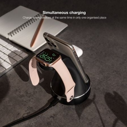 Base de Carga Inalámbrica para Apple Watch, iPhone y Smartphone Tooq TQCD02W Base de Carga Inalámbrica para Apple Watch, iPhone y Smartphone Tooq TQCD02W