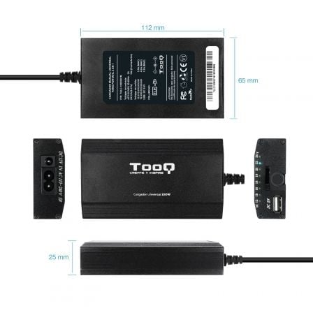 Cargador de Portátil TooQ TQLC-100BS01M/ 100W/ Manual/ 12 Conectores/ Voltaje 12-24V/ 1 USB Cargador de Portátil TooQ TQLC-100BS01M/ 100W/ Manual/ 12 Conectores/ Voltaje 12-24V/ 1 USB