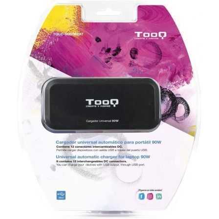 Cargador de Portátil TooQ TQLC-90BS02AT/ 90W/ Automático/ 12 Conectores/ Voltaje 12-20V/ 1 USB Cargador de Portátil TooQ TQLC-90BS02AT/ 90W/ Automático/ 12 Conectores/ Voltaje 12-20V/ 1 USB