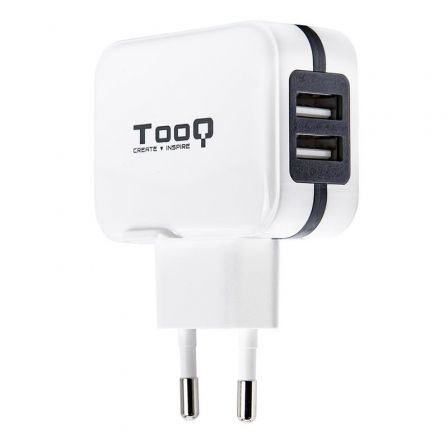 Cargador de Pared TooQ TQWC-1S02WT/ 2xUSB/ 17W Cargador de Pared TooQ TQWC-1S02WT/ 2xUSB/ 17W