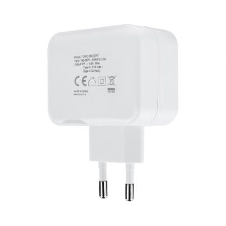 Cargador de Pared TooQ TQWC-2SC02WT/ 1xUSB Tipo-C/ 1x USB/ 27W Cargador de Pared TooQ TQWC-2SC02WT/ 1xUSB Tipo-C/ 1x USB/ 27W
