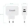 Cargador de Pared TooQ TQWC-2SC02WT/ 1xUSB Tipo-C/ 1x USB/ 27W Cargador de Pared TooQ TQWC-2SC02WT/ 1xUSB Tipo-C/ 1x USB/ 27W