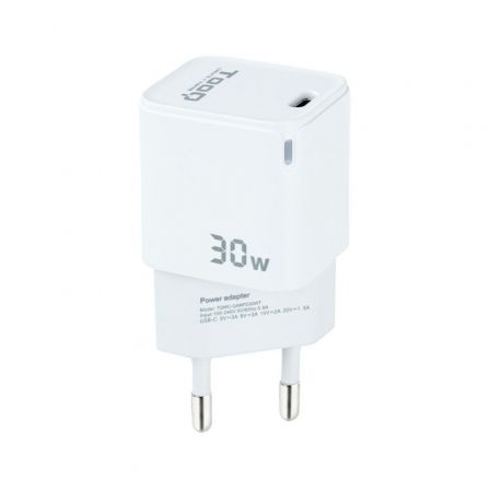Cargador Gan de Pared TooQ TQWC-GANPD30WT/ 1xUSB Tipo-C/ 30W Cargador Gan de Pared TooQ TQWC-GANPD30WT/ 1xUSB Tipo-C/ 30W