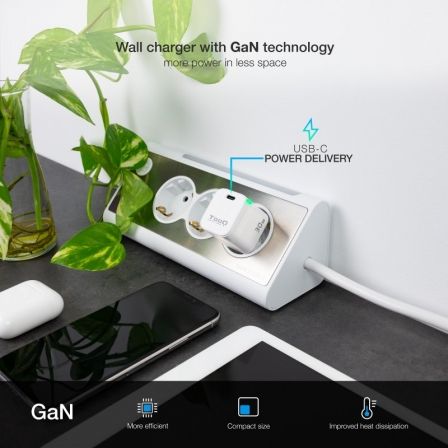 Cargador Gan de Pared TooQ TQWC-GANPD30WT/ 1xUSB Tipo-C/ 30W Cargador Gan de Pared TooQ TQWC-GANPD30WT/ 1xUSB Tipo-C/ 30W