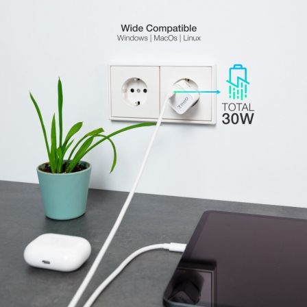 Cargador Gan de Pared TooQ TQWC-GANPD30WT/ 1xUSB Tipo-C/ 30W Cargador Gan de Pared TooQ TQWC-GANPD30WT/ 1xUSB Tipo-C/ 30W
