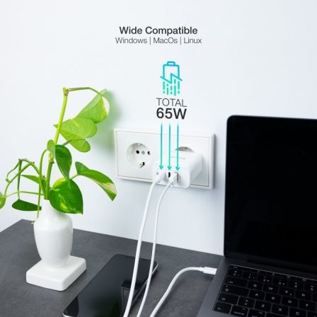 Cargador Gan de Pared TooQ TQWC-GANQC2PD65WT/ 2xUSB Tipo-C/ 1xUSB/ 65W Cargador Gan de Pared TooQ TQWC-GANQC2PD65WT/ 2xUSB Tipo-C/ 1xUSB/ 65W