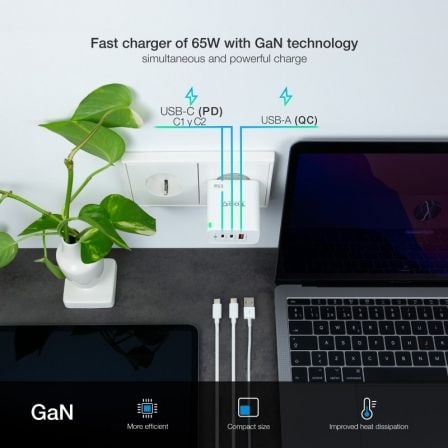 Cargador Gan de Pared TooQ TQWC-GANQC2PD65WT/ 2xUSB Tipo-C/ 1xUSB/ 65W Cargador Gan de Pared TooQ TQWC-GANQC2PD65WT/ 2xUSB Tipo-C/ 1xUSB/ 65W