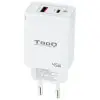 Cargador Gan de Pared TooQ TQWC-GANQCPD45WT/ 1xUSB Tipo-C/ 1xUSB/ 45W Cargador Gan de Pared TooQ TQWC-GANQCPD45WT/ 1xUSB Tipo-C/ 1xUSB/ 45W