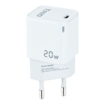 Cargador de Pared TooQ TQWC-PD20WT/ 1xUSB Tipo-C/ 20W/ Blanco Cargador de Pared TooQ TQWC-PD20WT/ 1xUSB Tipo-C/ 20W/ Blanco
