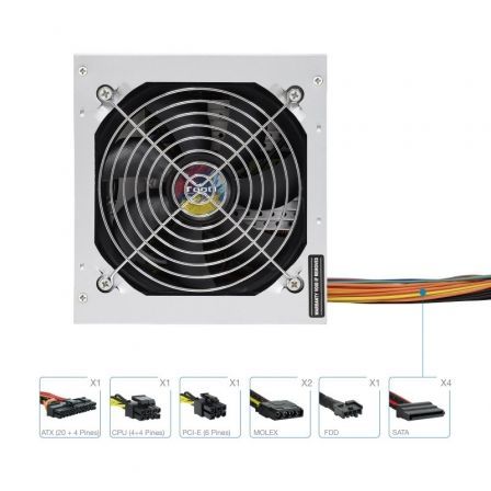 Fuente de Alimentación TooQ TQAPOLO-500SP/ 500W/ Ventilador 12cm Fuente de Alimentación TooQ TQAPOLO-500SP/ 500W/ Ventilador 12cm