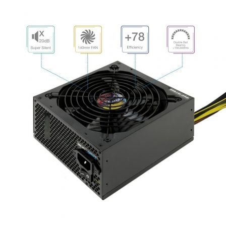 Fuente de Alimentación TooQ TQAPOLO-600SP/ 600W/ Ventilador 14cm Fuente de Alimentación TooQ TQAPOLO-600SP/ 600W/ Ventilador 14cm