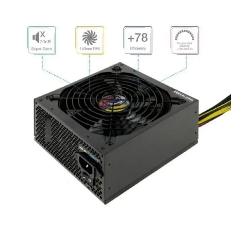 Fuente de Alimentación TooQ TQAPOLO-600SP/ 600W/ Ventilador 14cm Fuente de Alimentación TooQ TQAPOLO-600SP/ 600W/ Ventilador 14cm