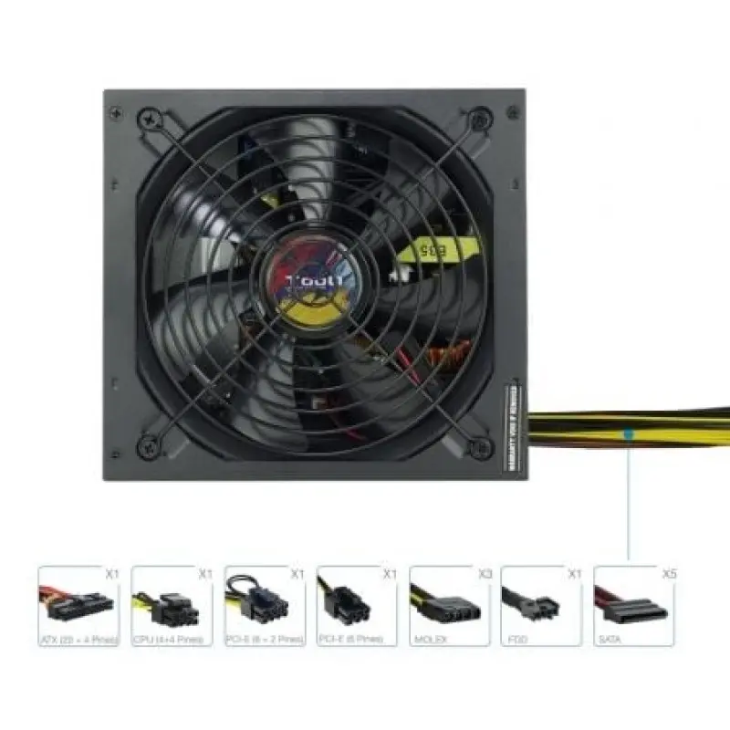 Fuente de Alimentación TooQ TQAPOLO-600SP/ 600W/ Ventilador 14cm Fuente de Alimentación TooQ TQAPOLO-600SP/ 600W/ Ventilador 14cm