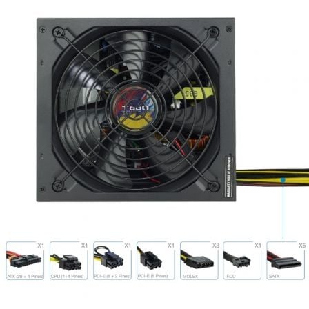 Fuente de Alimentación TooQ TQAPOLO-650SP/ 650W/ Ventilador 14cm Fuente de Alimentación TooQ TQAPOLO-650SP/ 650W/ Ventilador 14cm