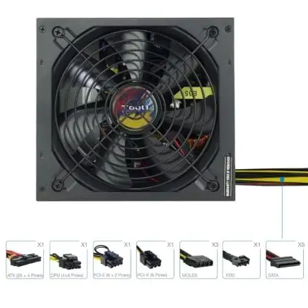 Fuente de Alimentación TooQ TQAPOLO-650SP/ 650W/ Ventilador 14cm Fuente de Alimentación TooQ TQAPOLO-650SP/ 650W/ Ventilador 14cm