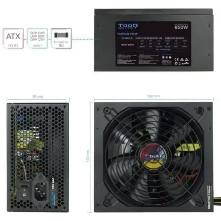 Fuente de Alimentación TooQ TQAPOLO-650SP/ 650W/ Ventilador 14cm Fuente de Alimentación TooQ TQAPOLO-650SP/ 650W/ Ventilador 14cm