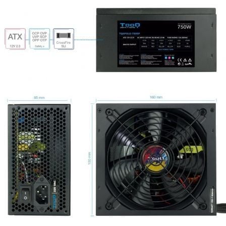 Fuente de Alimentación Tooq TQAPOLO-750SP/ 750W/ Ventilador 14cm Fuente de Alimentación Tooq TQAPOLO-750SP/ 750W/ Ventilador 14cm