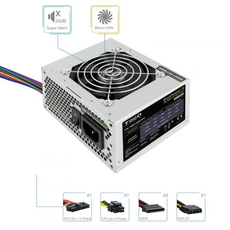 Fuente de Alimentación SFX TooQ TQEP-500S-SFX/ 500W/ Ventilador 8cm Fuente de Alimentación SFX TooQ TQEP-500S-SFX/ 500W/ Ventilador 8cm