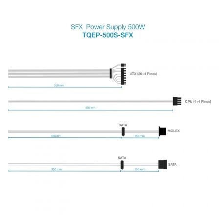 Fuente de Alimentación SFX TooQ TQEP-500S-SFX/ 500W/ Ventilador 8cm Fuente de Alimentación SFX TooQ TQEP-500S-SFX/ 500W/ Ventilador 8cm