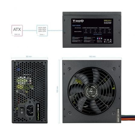 Fuente de Alimentación TooQ TQEP-550SP/ 550W/ Ventilador 12cm Fuente de Alimentación TooQ TQEP-550SP/ 550W/ Ventilador 12cm