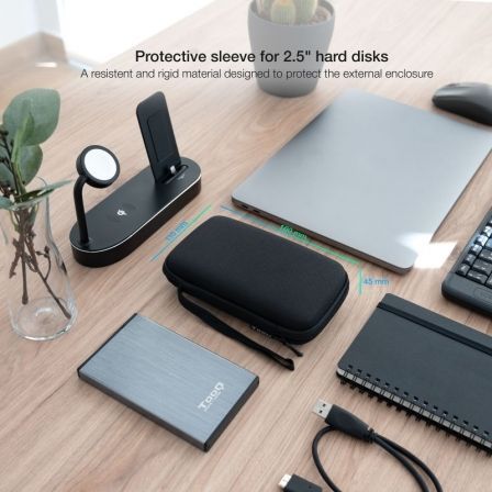 Funda para Disco Externo de 2.5' TooQ TQBC-E2503B/ Negro Funda para Disco Externo de 2.5' TooQ TQBC-E2503B/ Negro