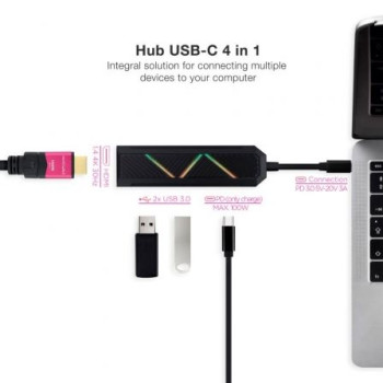 Docking USB Tipo-C Nanocable 10.16.0401/ 2xUSB/ 1xUSB Tipo-C PD/ 1xHDMI Docking USB Tipo-C Nanocable 10.16.0401/ 2xUSB/ 1xUSB Tipo-C PD/ 1xHDMI