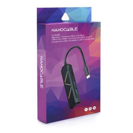 Docking USB Tipo-C Nanocable 10.16.0401/ 2xUSB/ 1xUSB Tipo-C PD/ 1xHDMI Docking USB Tipo-C Nanocable 10.16.0401/ 2xUSB/ 1xUSB Tipo-C PD/ 1xHDMI