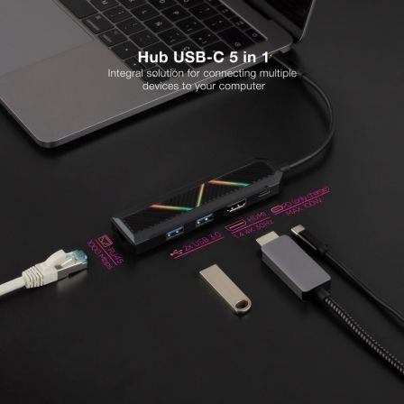 Docking USB Tipo-C Nanocable 10.16.0501/ 2xUSB/ 1xUSB Tipo-C PD/ 1xHDMI/ 1xRJ45/ Negro Docking USB Tipo-C Nanocable 10.16.0501/ 2xUSB/ 1xUSB Tipo-C PD/ 1xHDMI/ 1xRJ45/ Negro